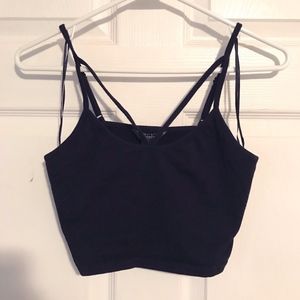 Black Strappy Crop Top